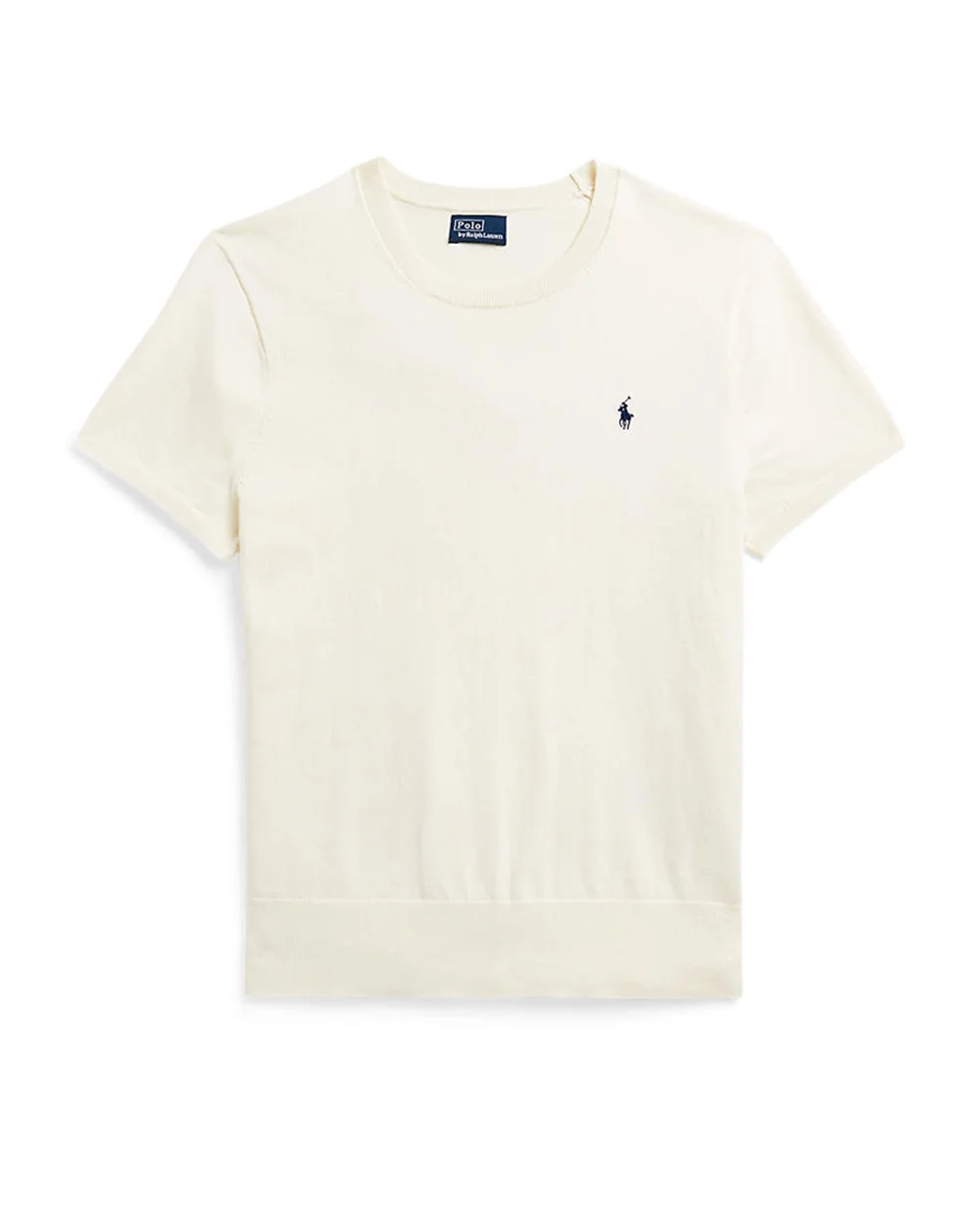 Джемпер із короткими рукавами Polo Ralph Lauren 211891673001, молочний колір • Купити в інтернет-магазині Kameron