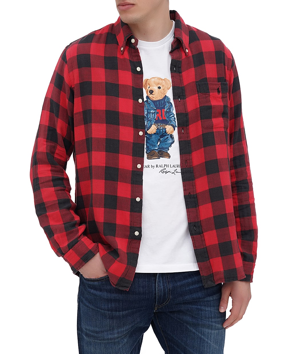 Рубашка Polo Ralph Lauren 710922250003, красный цвет • Купить в интернет-магазине Kameron