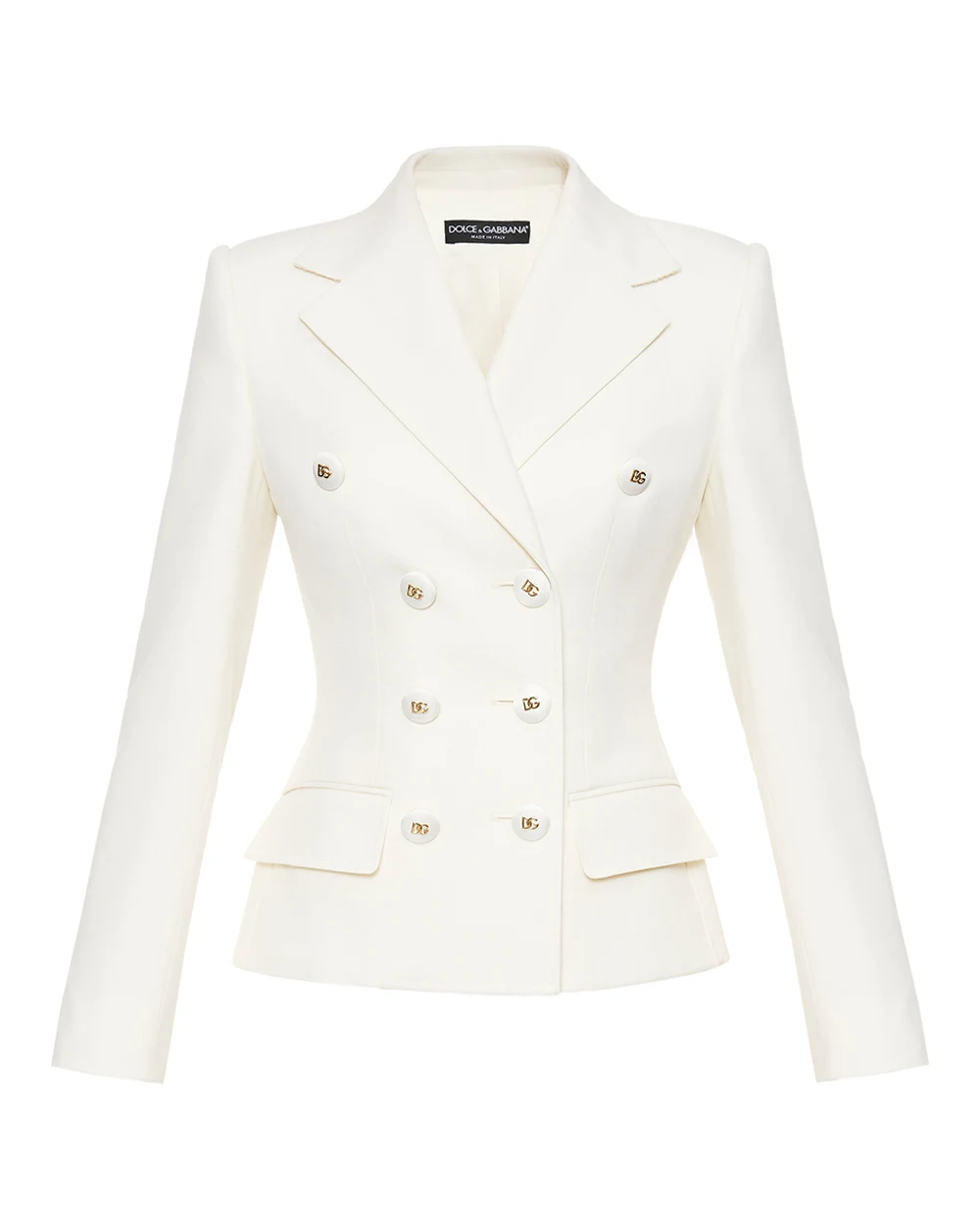 Двобортний твідовий піджак із вовни Dolce&Gabbana F27ACT-FUBGC, білий колір • Купити в інтернет-магазині Kameron