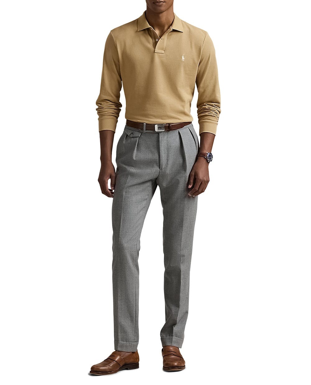 Поло Polo Ralph Lauren 710680790123, бежевый цвет • Купить в интернет-магазине Kameron