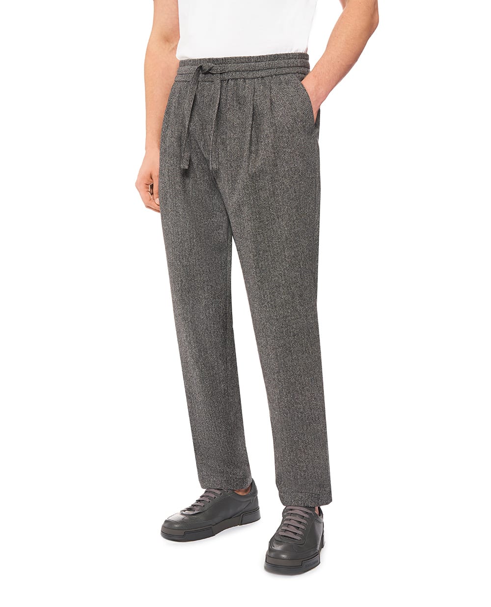 Брюки из шерсти Dolce&Gabbana GP12QT-FCMDE, серый цвет • Купить в интернет-магазине Kameron