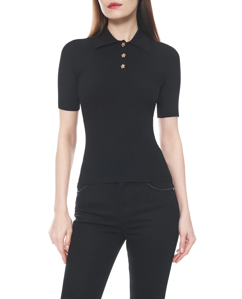 Поло в рубчик Dolce&Gabbana FXZ16Z-JFMHG, чорний колір • Купити в інтернет-магазині Kameron