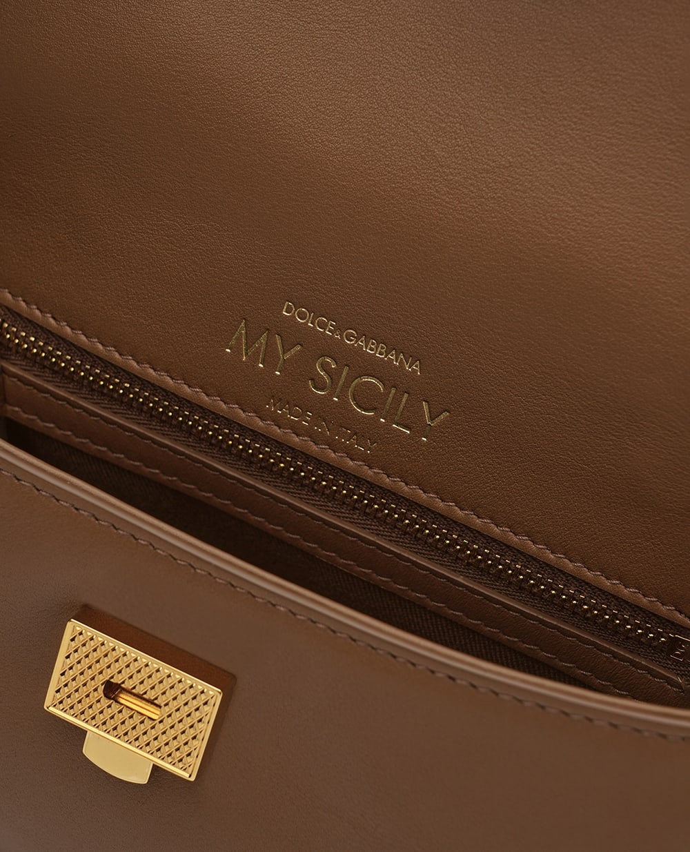 Сумка My Sicily Small из телячьей кожи Dolce&Gabbana BB7864-B7321, коричневый цвет • Купить в интернет-магазине Kameron