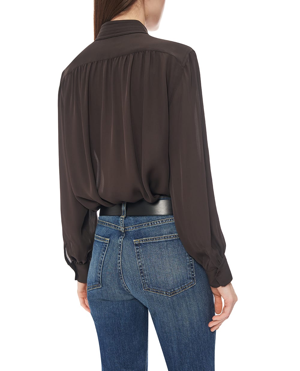 Блуза REVI з шовку NILI LOTAN 13258-W30, коричневий колір • Купити в інтернет-магазині Kameron