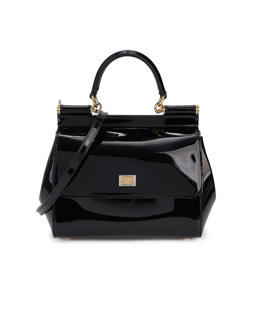 Кожаная сумка Sicily Medium Dolce&Gabbana BB6003-B1471, черный цвет • Купить в интернет-магазине Kameron