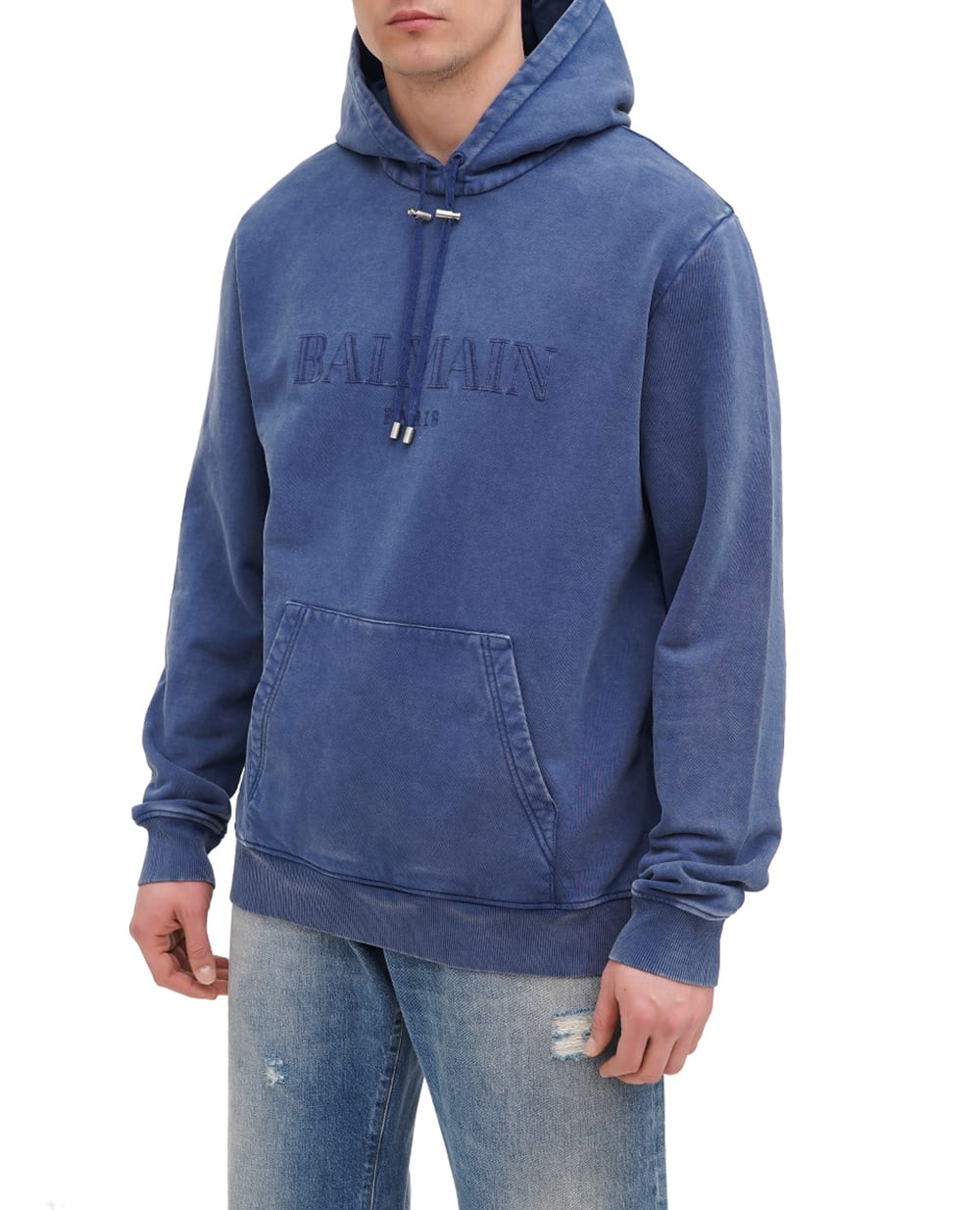 Худи Balmain EH1JT047BC72, синий цвет • Купить в интернет-магазине Kameron