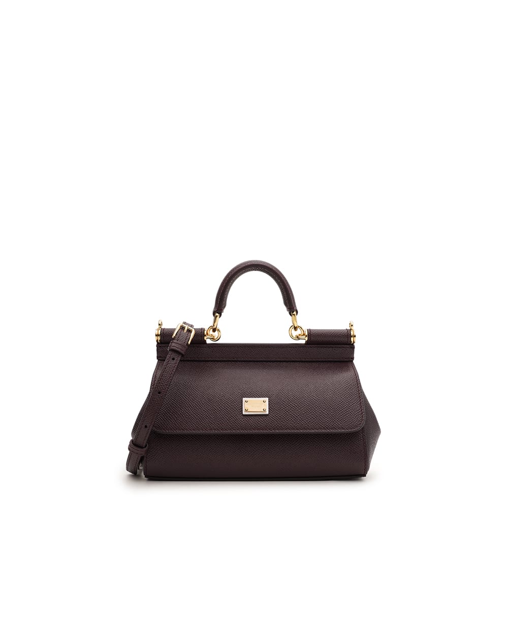 Кожаная сумка Sicily Small Dolce&Gabbana BB7116-B1001, бордовый цвет • Купить в интернет-магазине Kameron