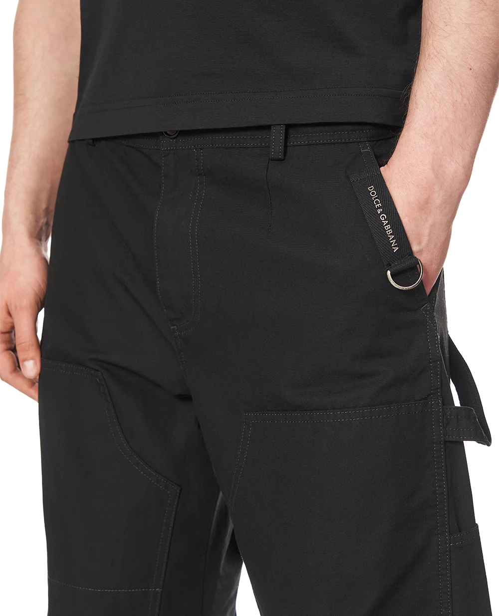 Штани з технічної бавовни Dolce&Gabbana GP1C6T-FU62W, чорний колір • Купити в інтернет-магазині Kameron