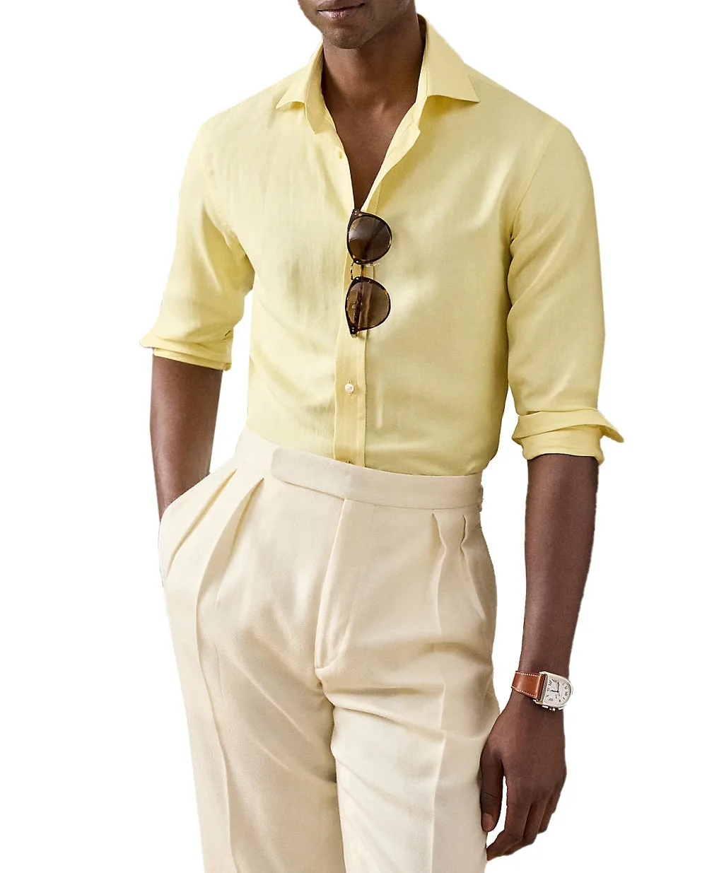 Рубашка Ralph Lauren Purple Label 791P06698001, желтый цвет • Купить в интернет-магазине Kameron