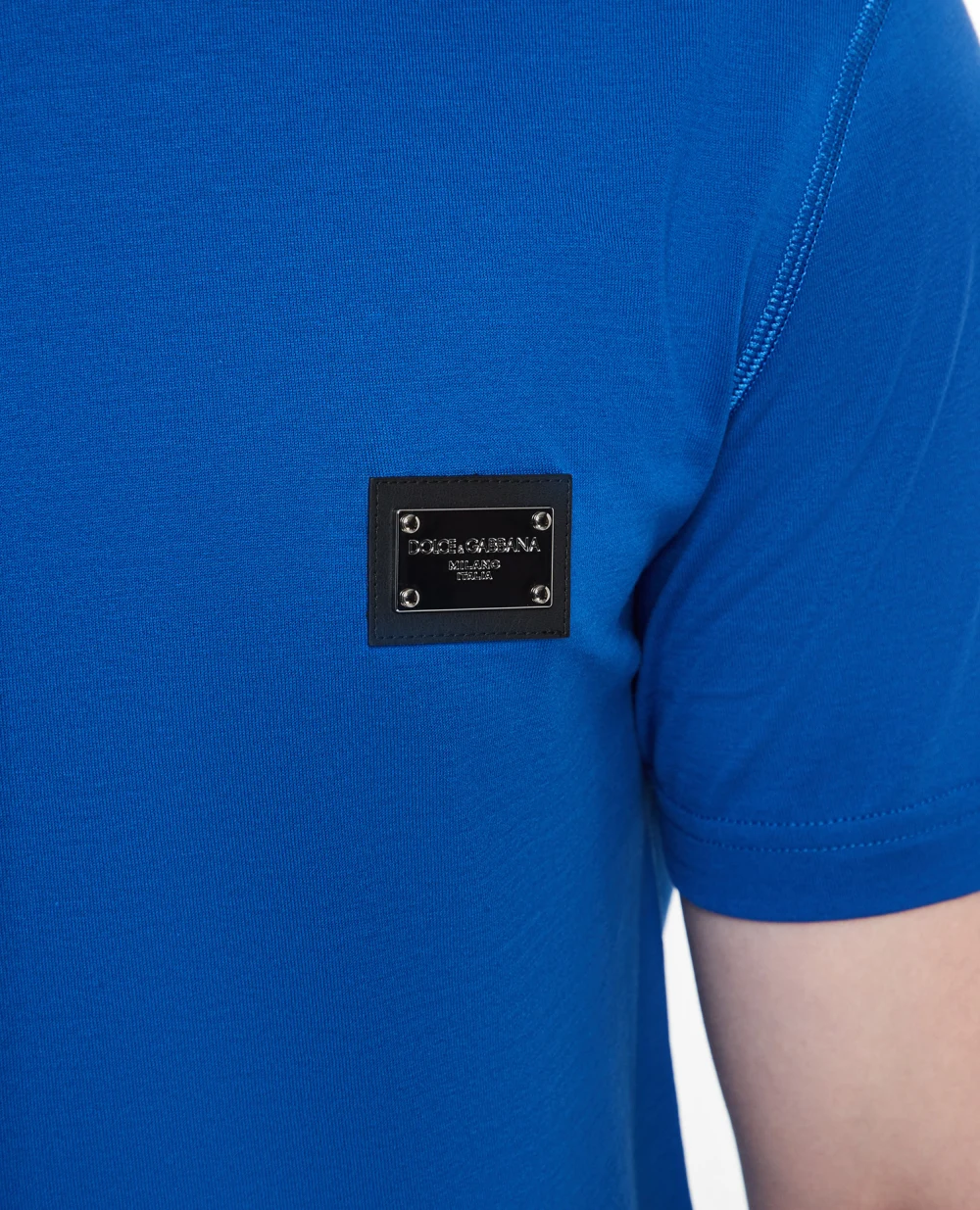 Футболка Dolce&Gabbana G8PT1T-G7F2I, синий цвет • Купить в интернет-магазине Kameron