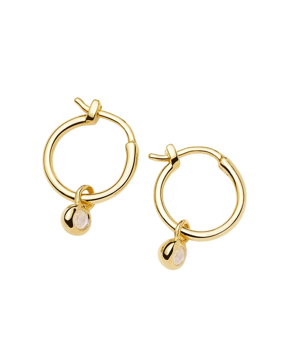 Сережки-кільця з мініатюрними підвісками Missoma BSH-G-E2-RBM, золотий колір • Купити в інтернет-магазині Kameron