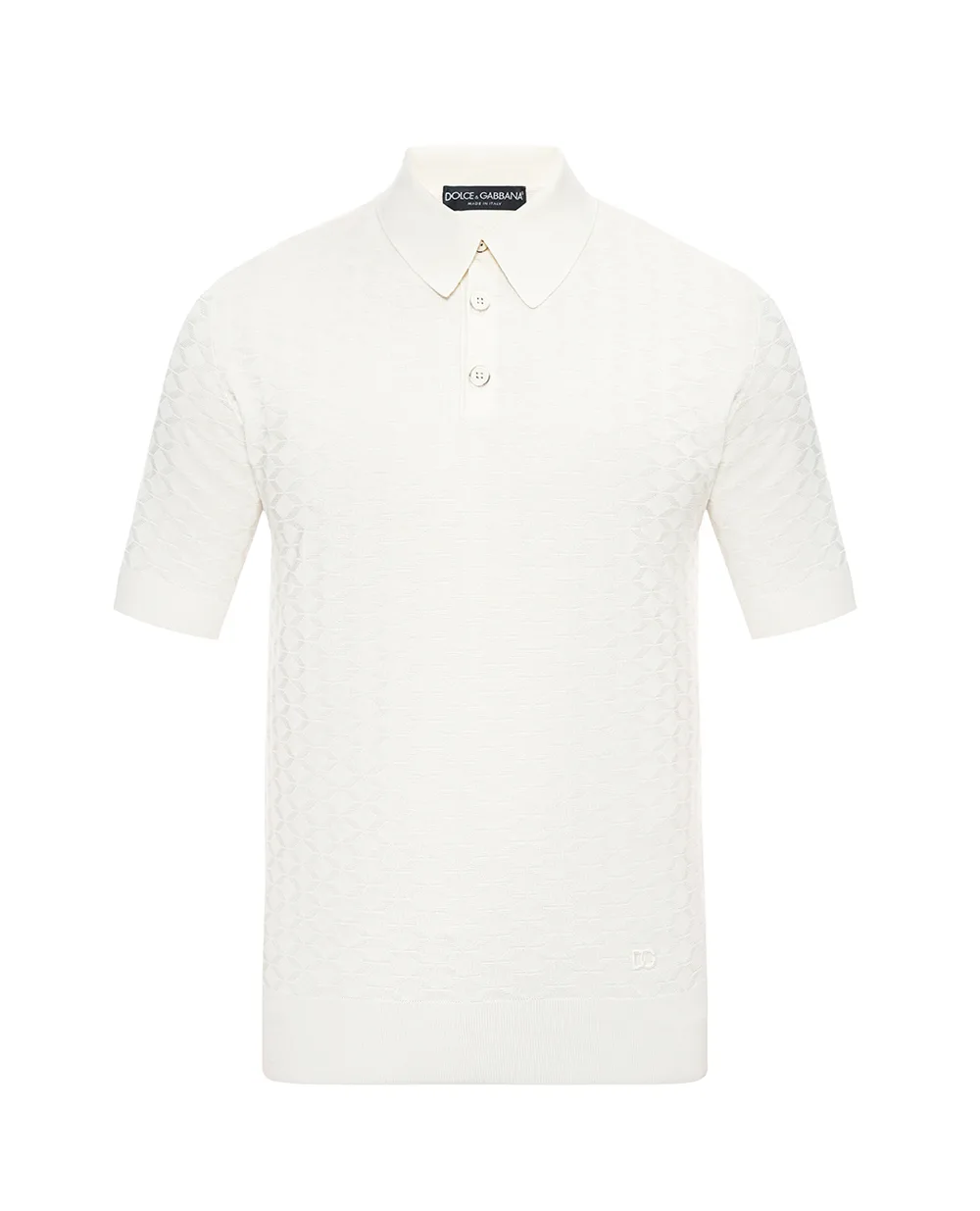 Поло з шовку Dolce&Gabbana GXZ02Z-JBSOF, білий колір • Купити в інтернет-магазині Kameron