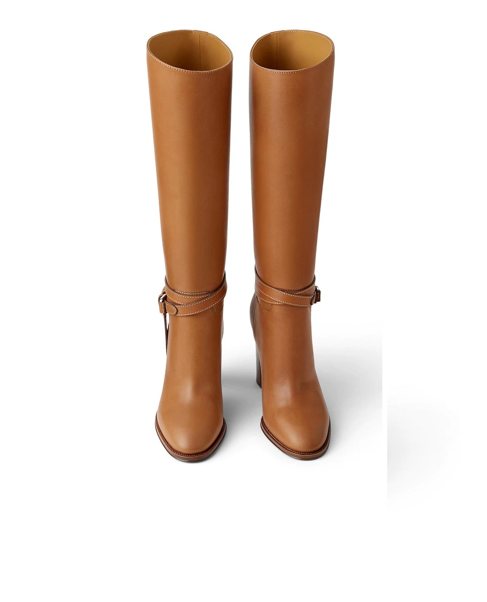 Чоботи Donnely зі шкіри Ralph Lauren Collection 800P02659001, коричневий колір • Купити в інтернет-магазині Kameron