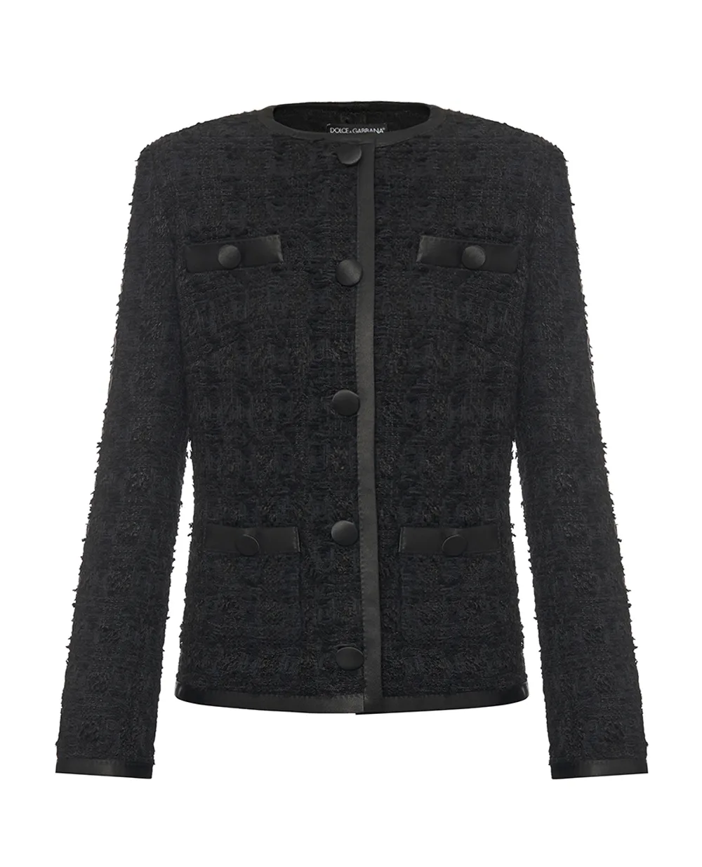 Жакет із твіду Dolce&Gabbana F27EBT-HUMJK, чорний колір • Купити в інтернет-магазині Kameron