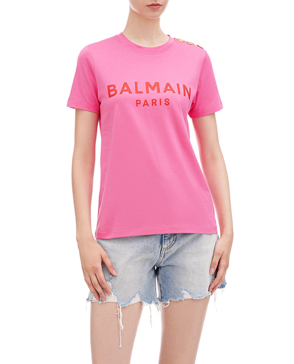 Футболка Balmain BF1EF005BB02-S, розовый цвет • Купить в интернет-магазине Kameron