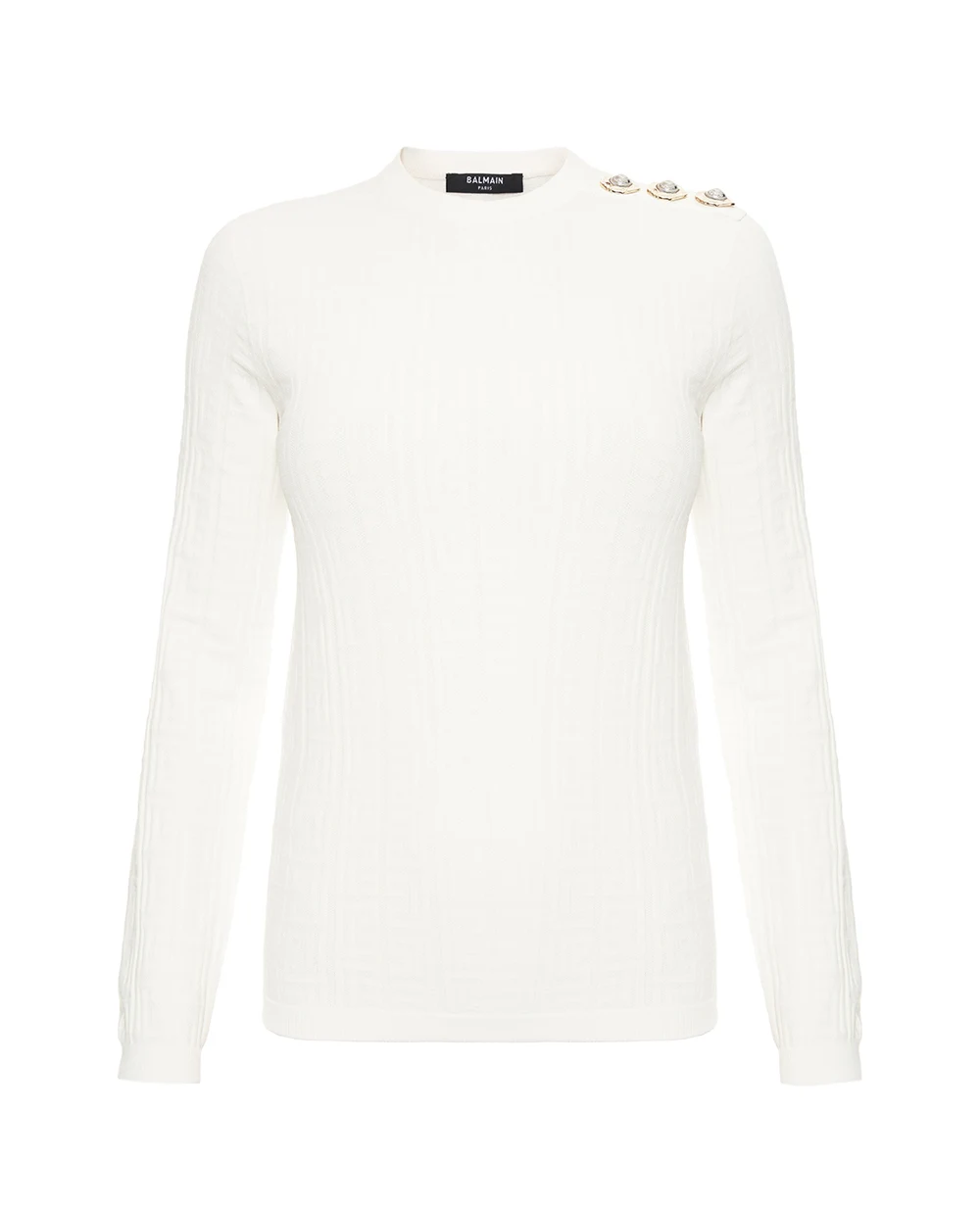 Пуловер Balmain FF1KD090KI63, белый цвет • Купить в интернет-магазине Kameron