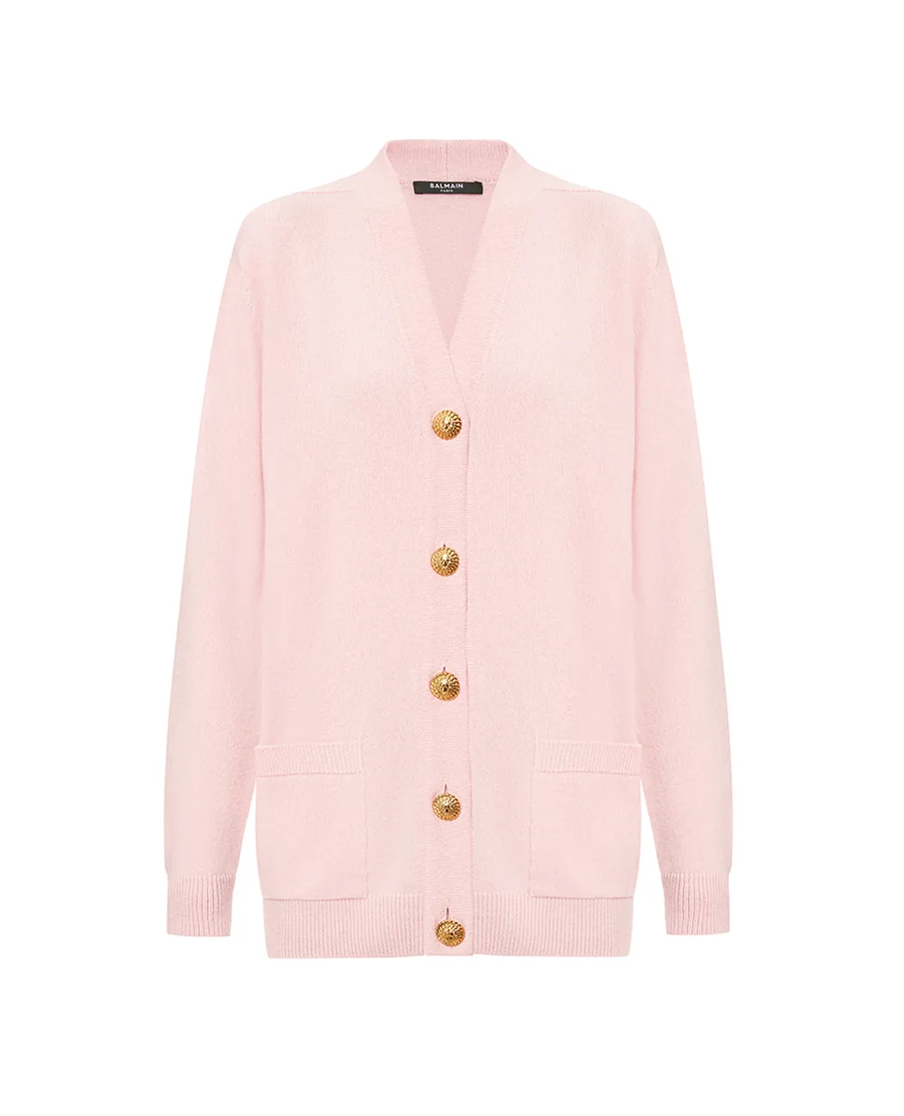 Кардиган із вовни та кашеміру Balmain GF1KO003KI87, рожевий колір • Купити в інтернет-магазині Kameron