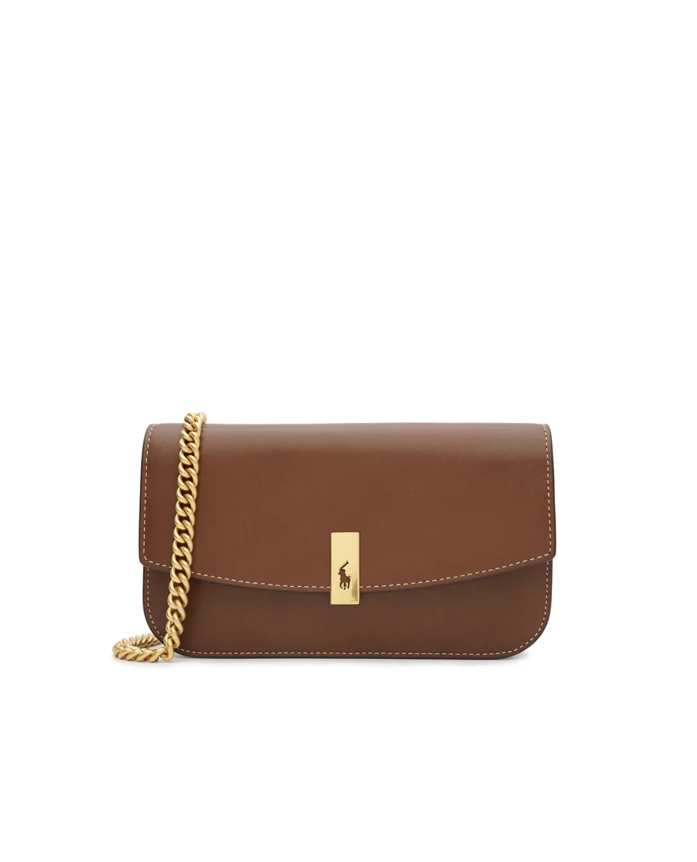 Сумка-клатч из кожи Polo Ralph Lauren 427P04993001, коричневый цвет • Купить в интернет-магазине Kameron