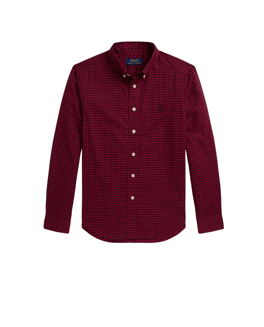 Дитяча сорочка з бавовняної саржі в клітку Polo Ralph Lauren Kids 323980977001, бордовий колір • Купити в інтернет-магазині Kameron
