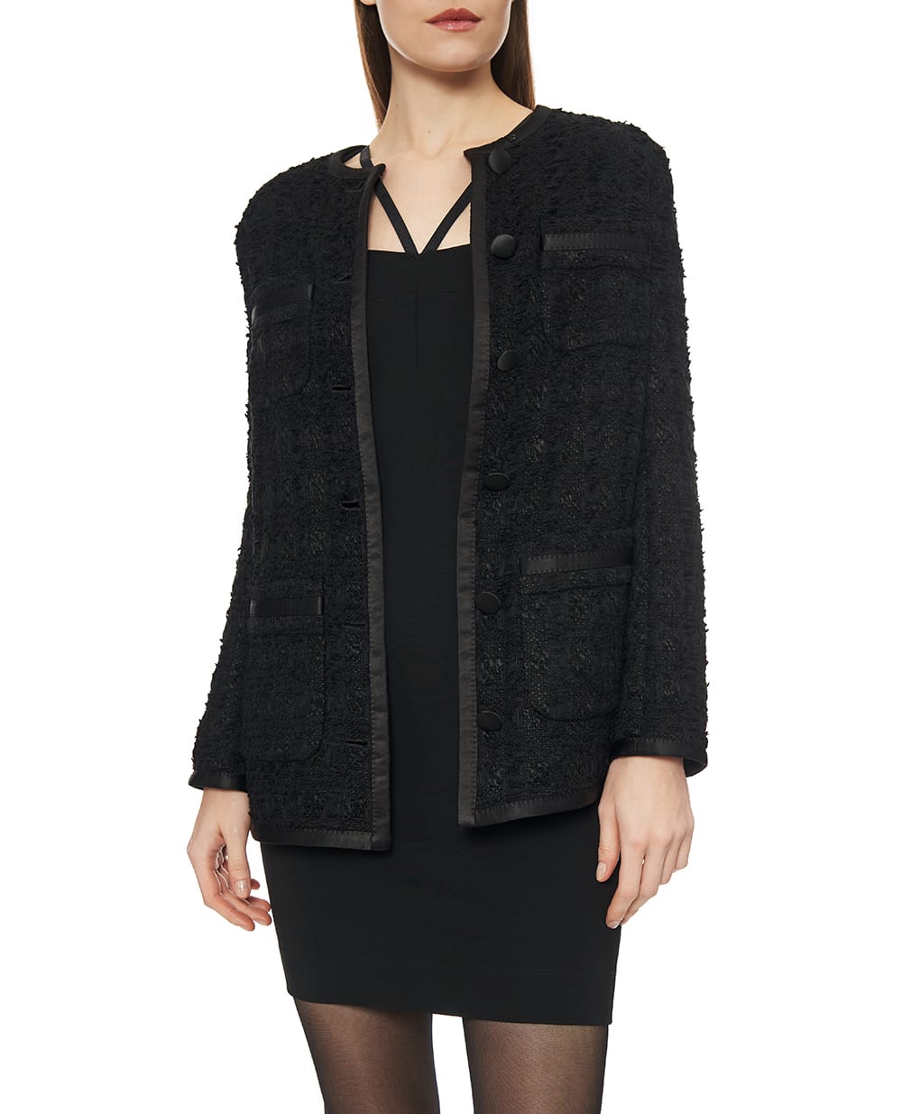 Жакет однобортний з твіду Dolce&Gabbana F27EET-HUMJK, чорний колір • Купити в інтернет-магазині Kameron