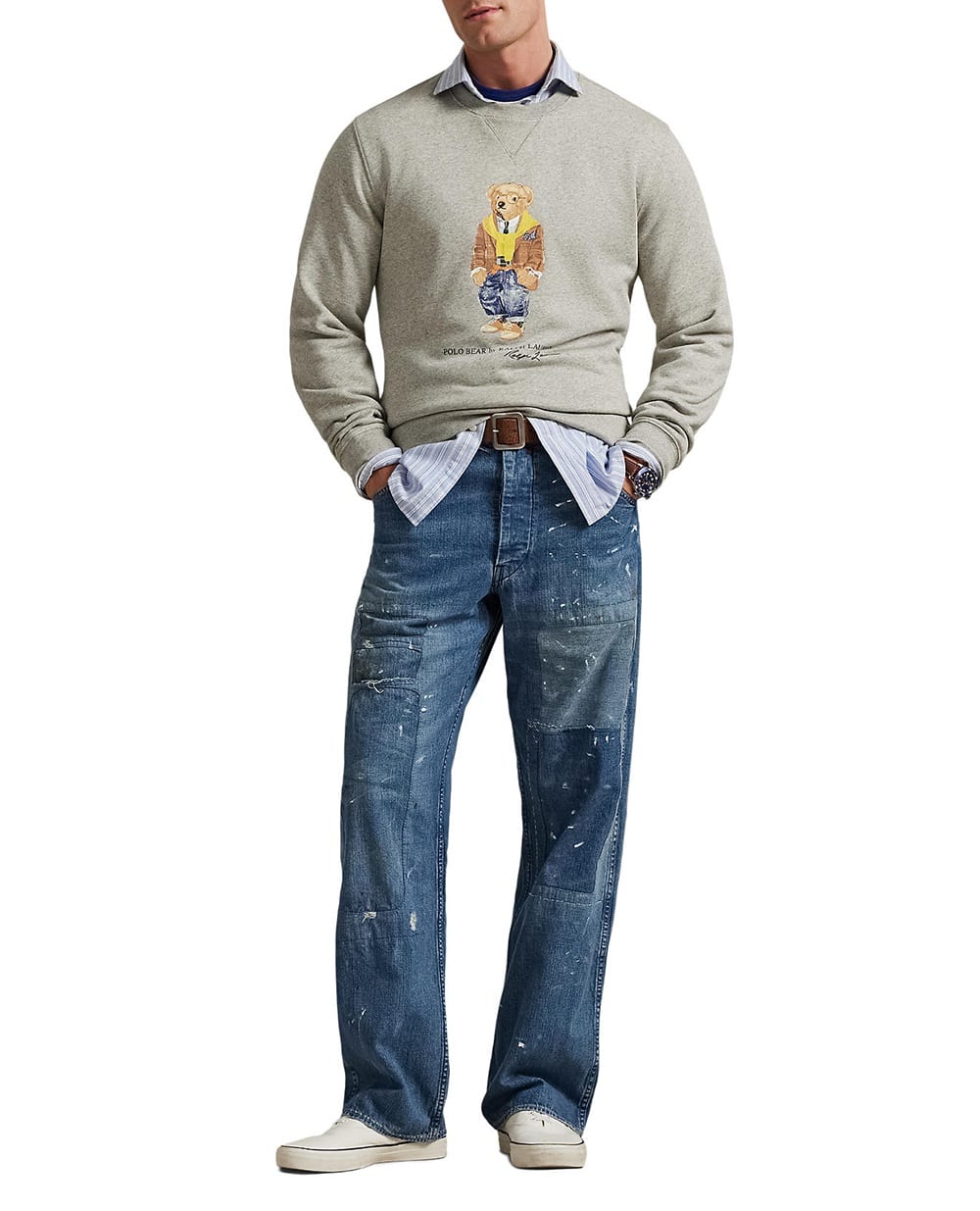 Флисовый свитшот Polo Bear Polo Ralph Lauren 710P04977002, серый цвет • Купить в интернет-магазине Kameron