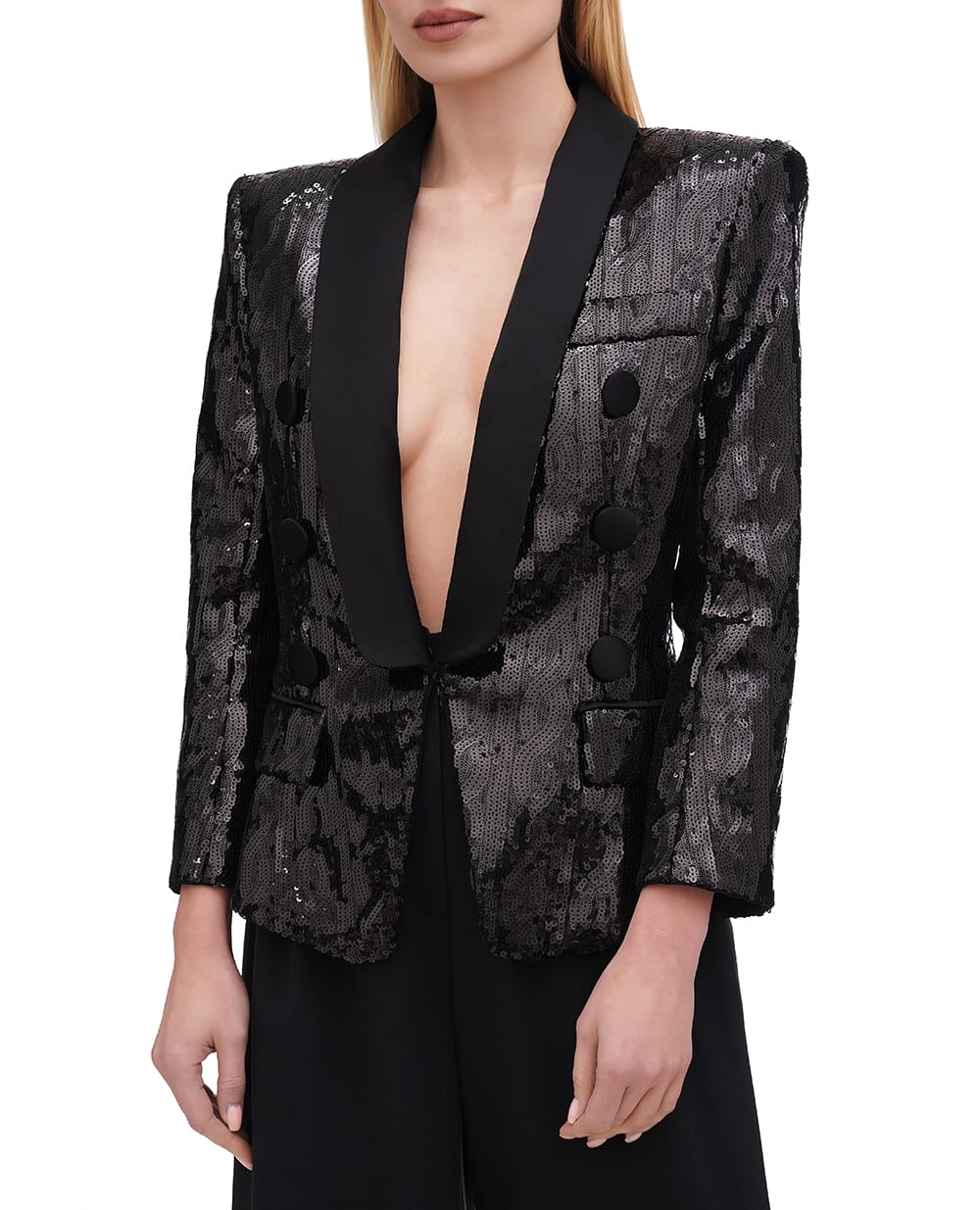 Жакет Balmain EF1SM490MG12, чорний колір • Купити в інтернет-магазині Kameron