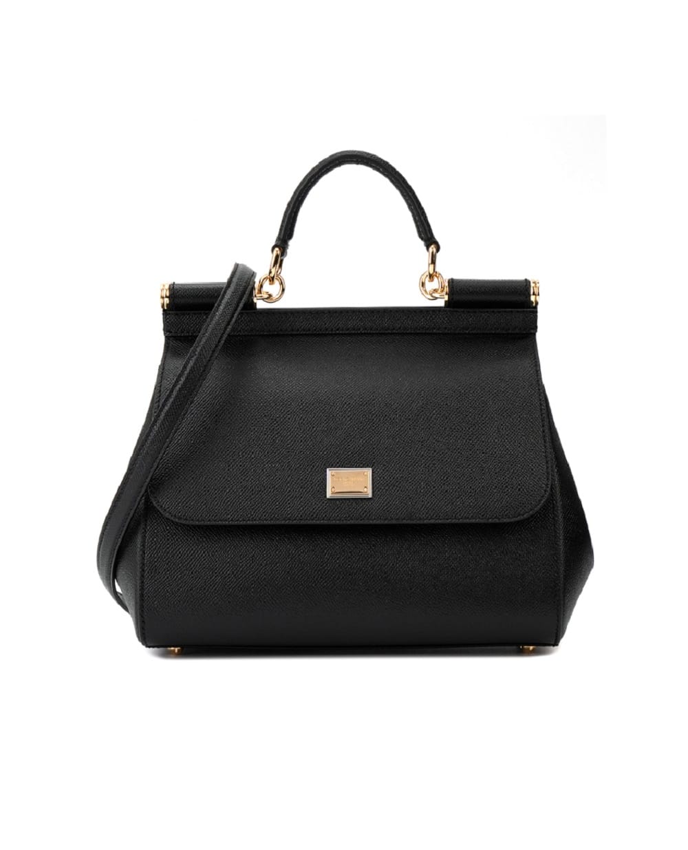 Кожаная сумка Sicily Large Dolce&Gabbana BB6002-B1001, черный цвет • Купить в интернет-магазине Kameron