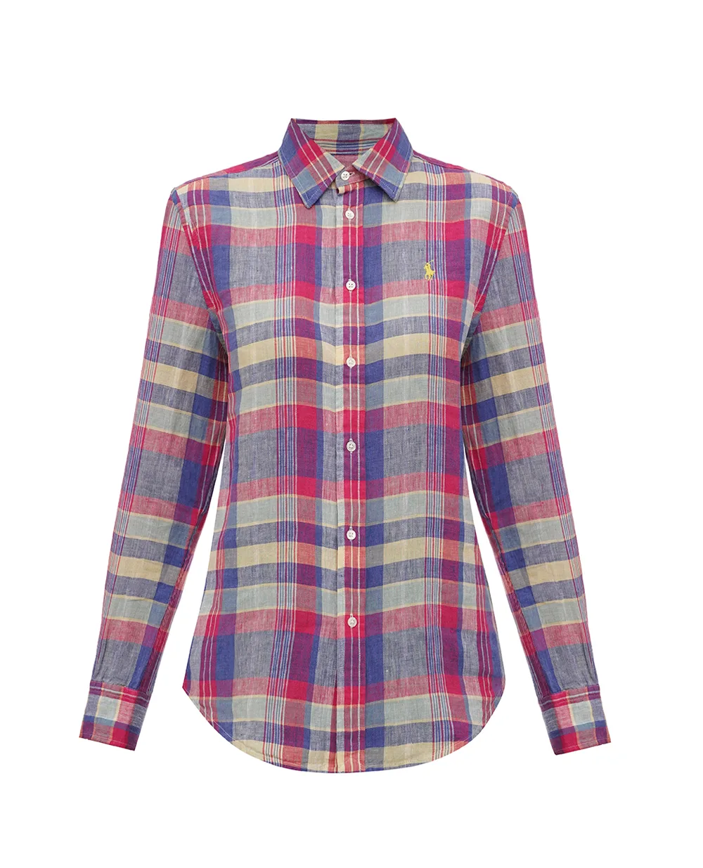 Льняная рубашка Polo Ralph Lauren 211970733001, разноцветный цвет • Купить в интернет-магазине Kameron