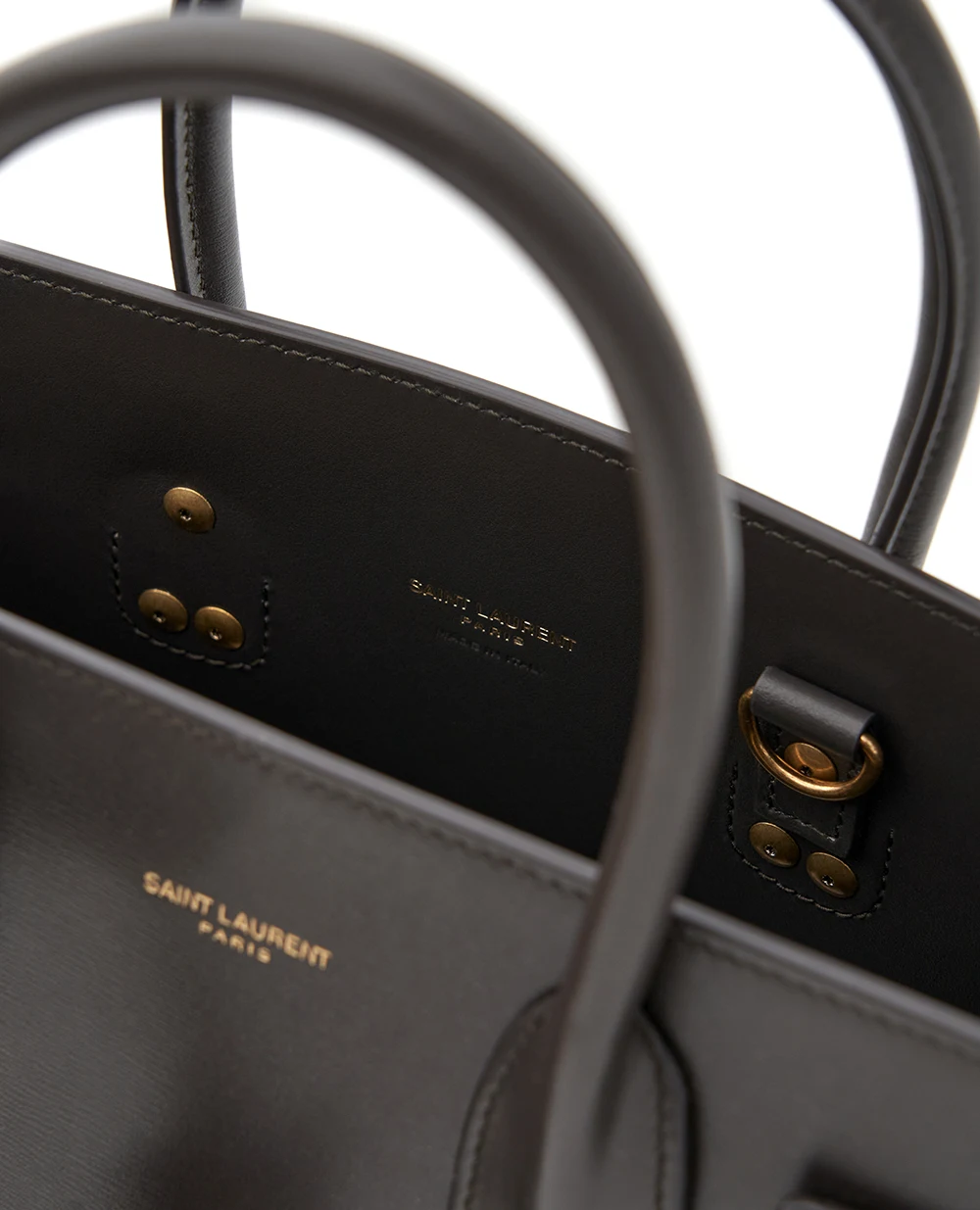 Сумка Sac De Jour baby з телячої шкіри Saint Laurent 421863-02G9W, темно-сірий колір • Купити в інтернет-магазині Kameron