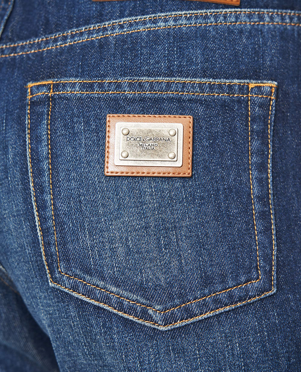 Джинсы с эффектом потертости Dolce&Gabbana FTDDFD-G8OT3, синий цвет • Купить в интернет-магазине Kameron