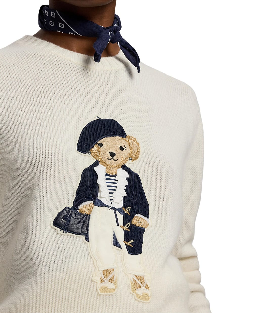 Свитер Polo Bear Pre-Spring из кашемира Ralph Lauren Collection 290P10066001, кремовый цвет • Купить в интернет-магазине Kameron