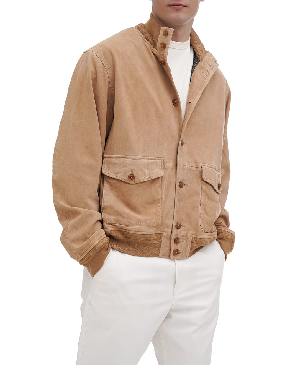 Замшевая куртка Polo Ralph Lauren 710955786001, бежевый цвет • Купить в интернет-магазине Kameron