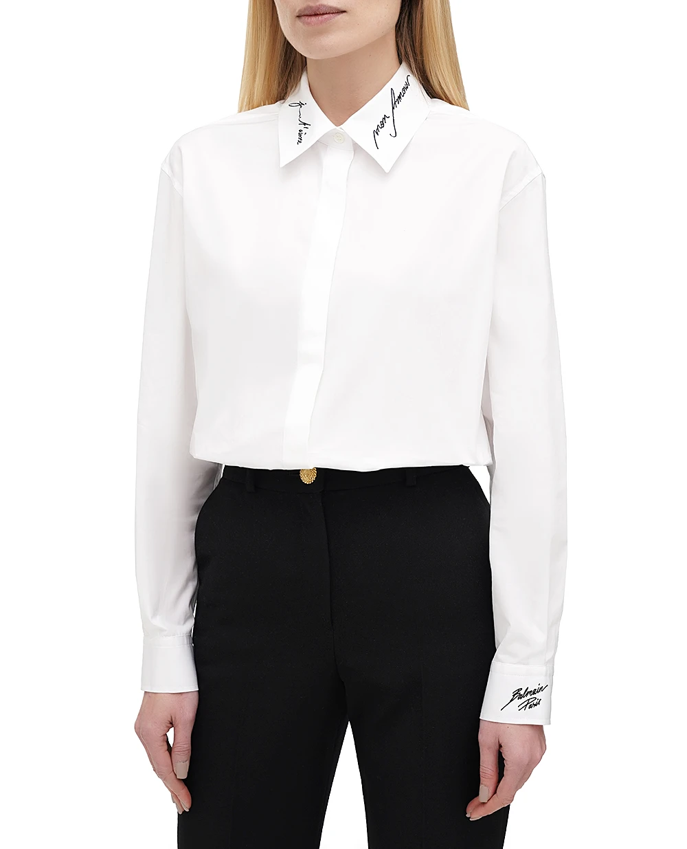 Рубашка Balmain EF1HS415CF43, белый цвет • Купить в интернет-магазине Kameron