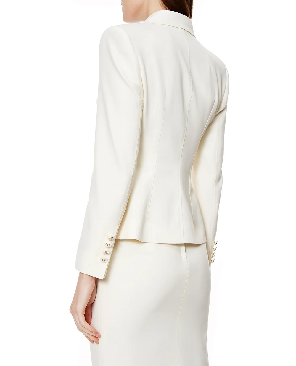 Двобортний твідовий піджак із вовни Dolce&Gabbana F27ACT-FUBGC, білий колір • Купити в інтернет-магазині Kameron