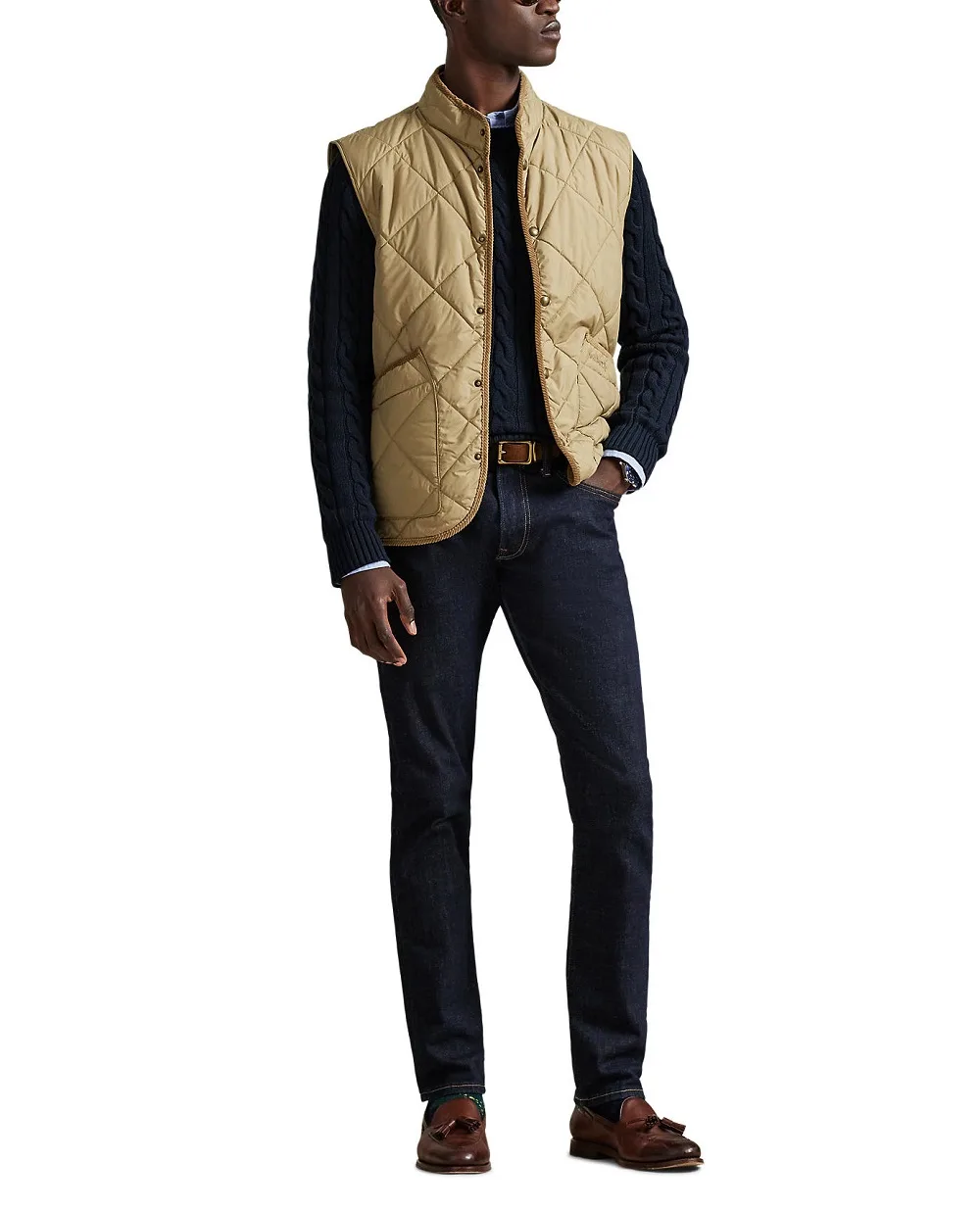 Жилет стеганий Hurston Polo Ralph Lauren 710968118002, бежевий колір • Купити в інтернет-магазині Kameron