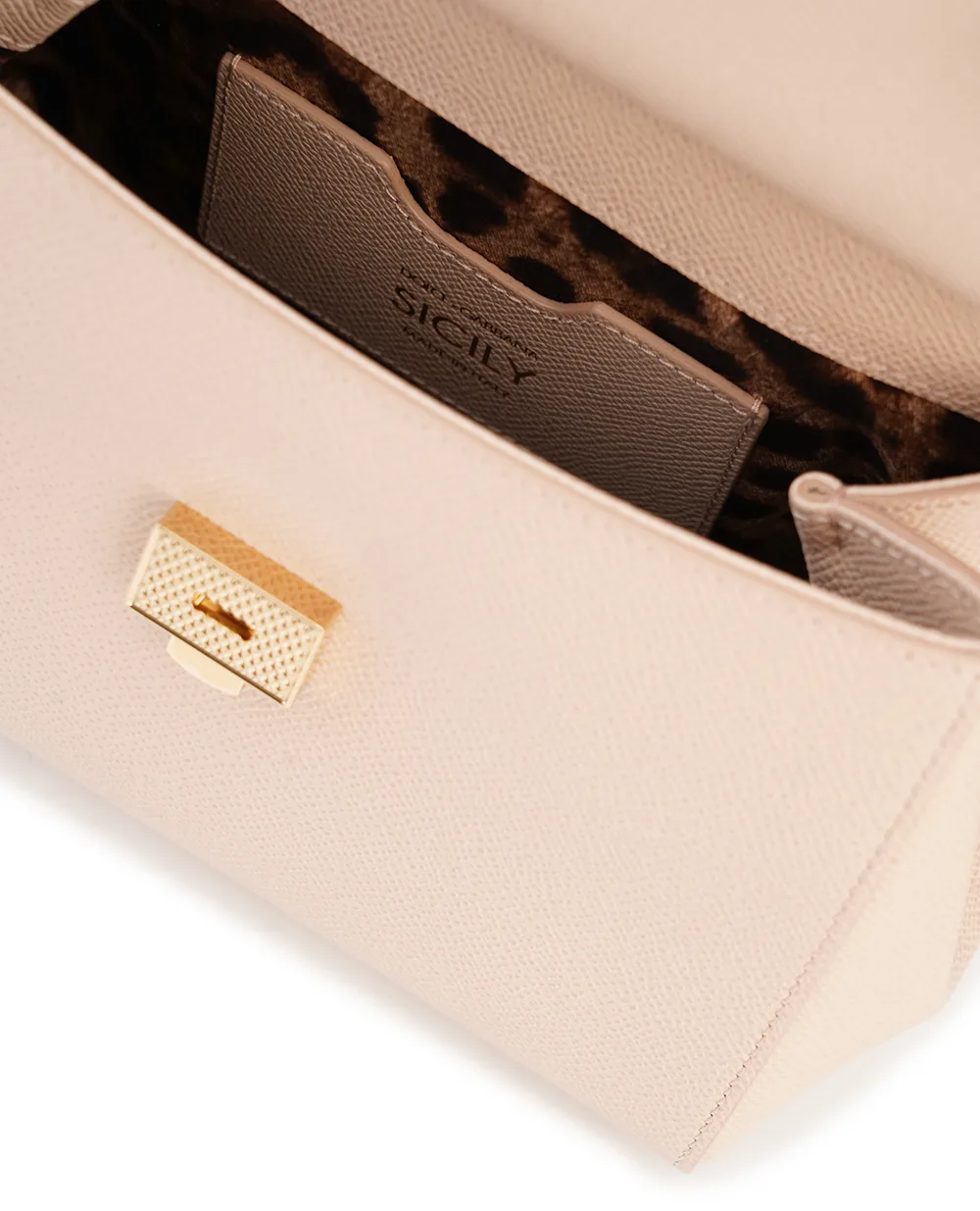 Кожаная сумка Sicily Medium Dolce&Gabbana BB6003-B1001, кремовый цвет • Купить в интернет-магазине Kameron