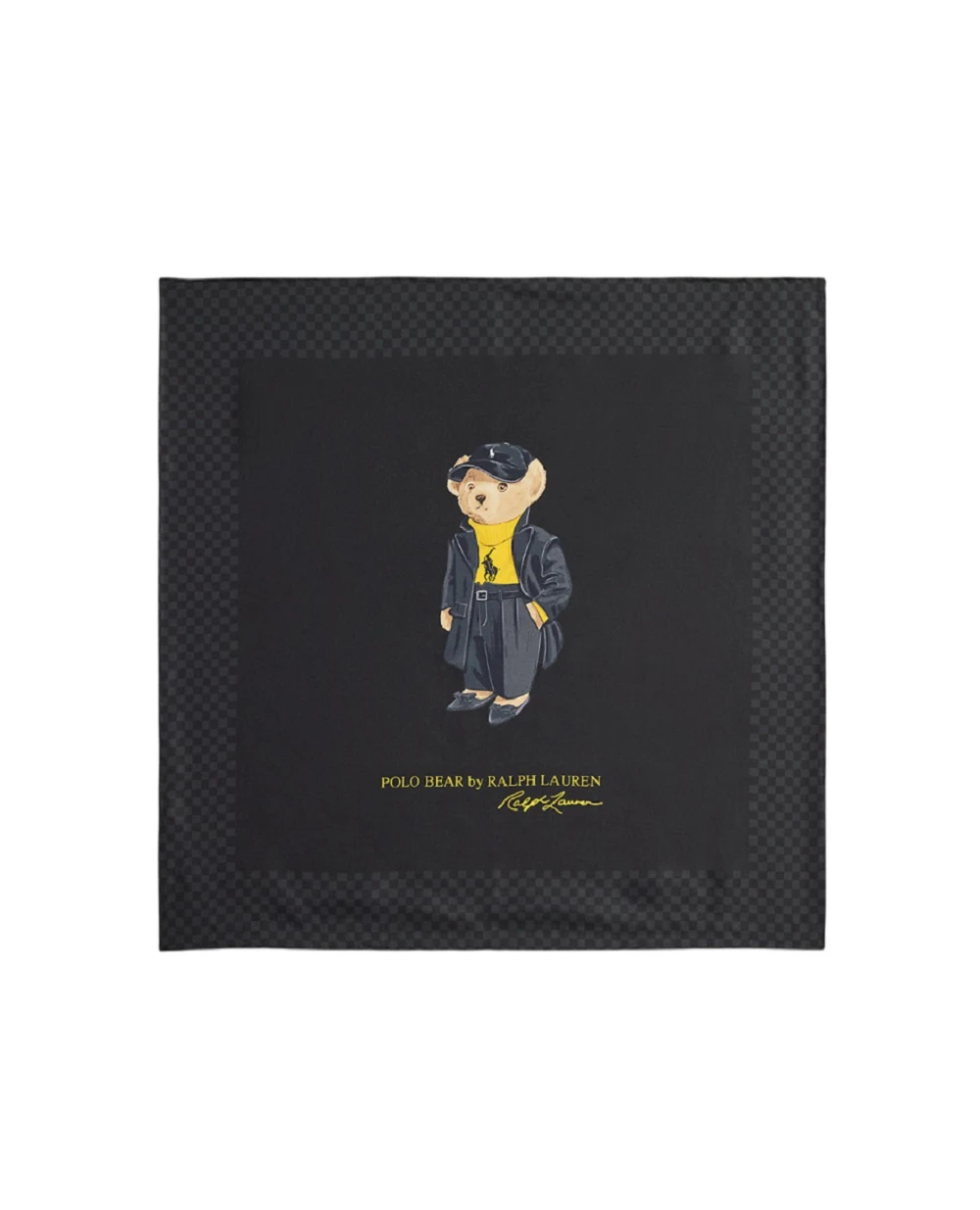 Хустка Polo Bear з шовку Polo Ralph Lauren 455P04667001, чорний колір • Купити в інтернет-магазині Kameron