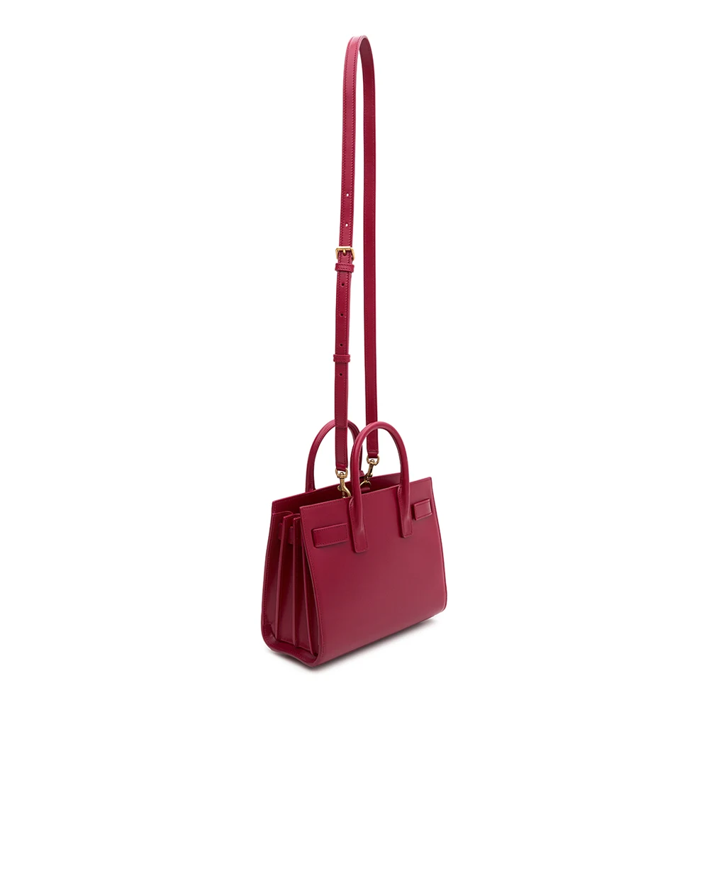 Кожаная сумка Sac de Jour Saint Laurent 392035-02G9W, бордовый цвет • Купить в интернет-магазине Kameron