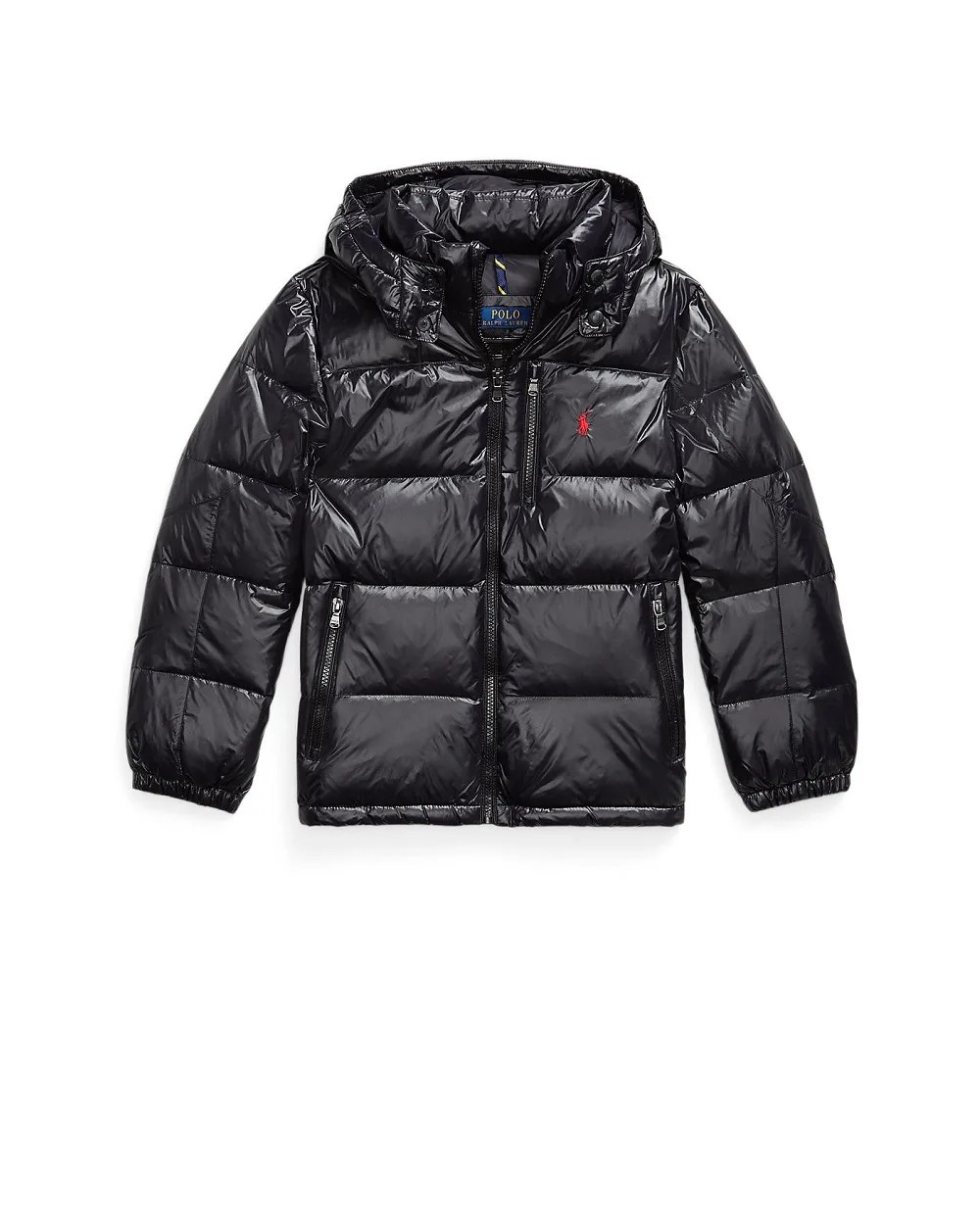  Детская глянцевая пуховая куртка Polo Ralph Lauren Kids 322978459001, черный цвет • Купить в интернет-магазине Kameron