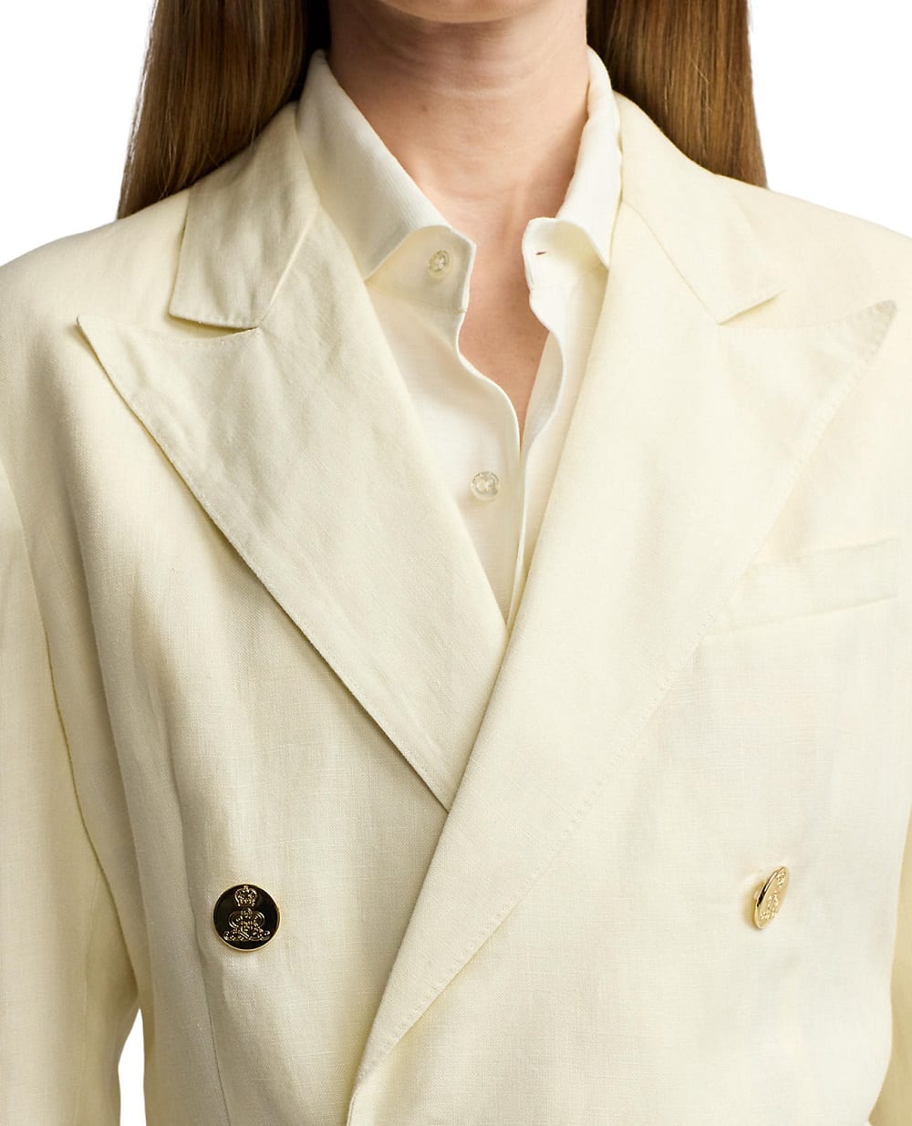  Лляний жакет Ralph Lauren Collection 290955045003, кремовий колір • Купити в інтернет-магазині Kameron