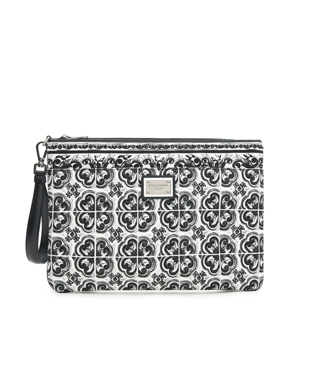Клатч із принтом Майоліка Dolce&Gabbana BM2296-AG086, білий колір • Купити в інтернет-магазині Kameron