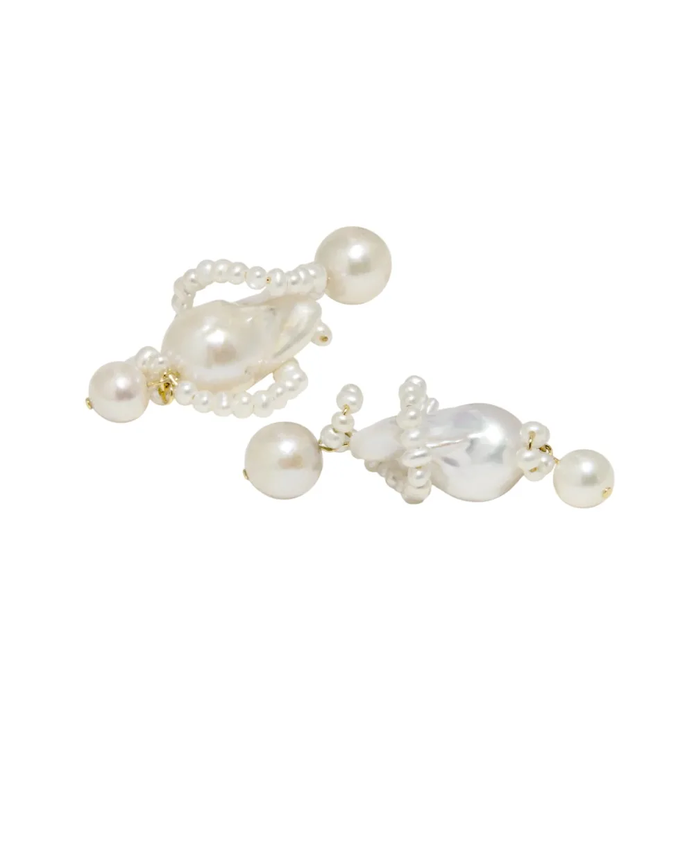 Сережки з перлів та переробленого золота з позолотою Completedworks P161, золотий колір • Купити в інтернет-магазині Kameron