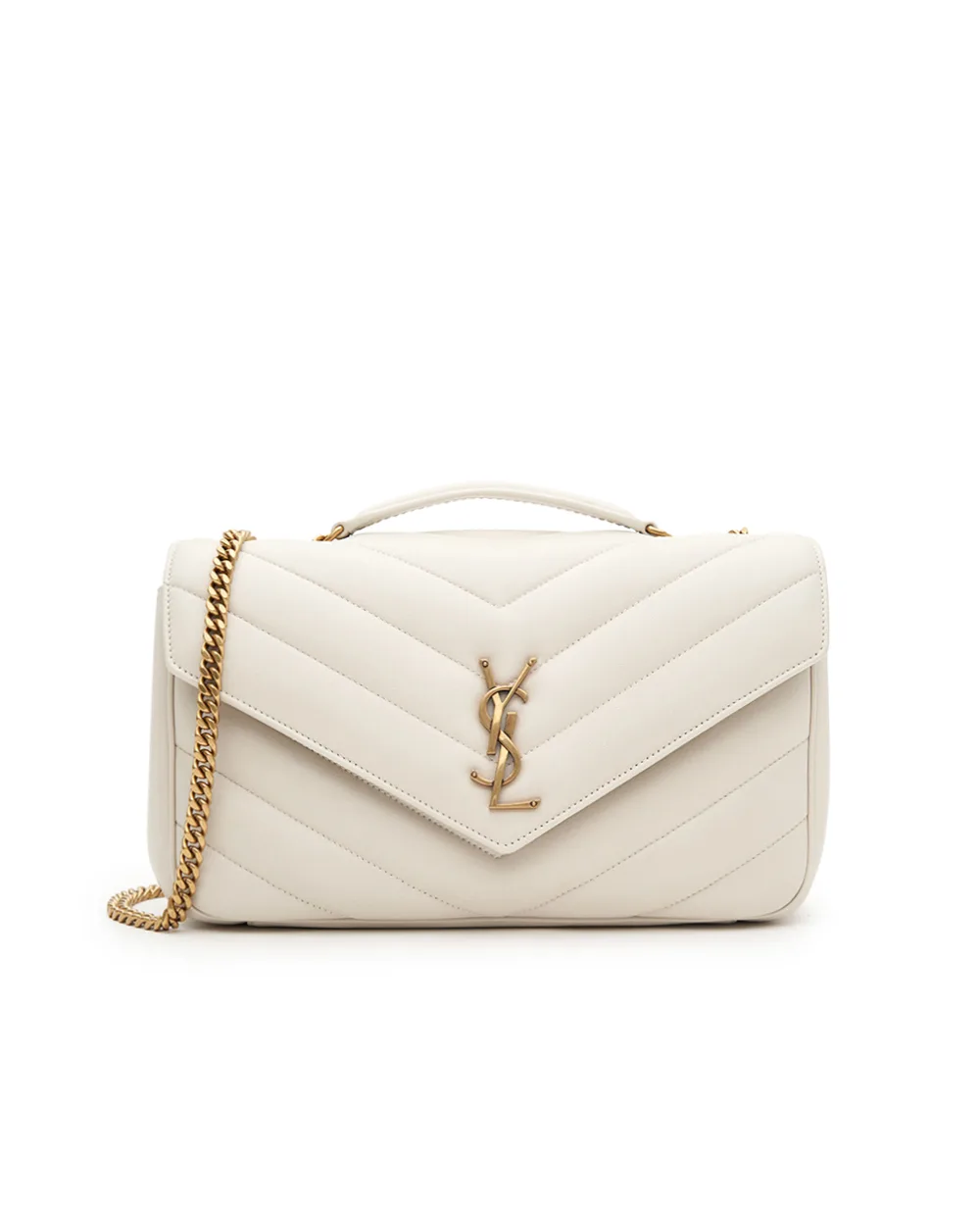 Сумка из кожи Loulou Medium Saint Laurent 801439-AAEAX, белый цвет • Купить в интернет-магазине Kameron