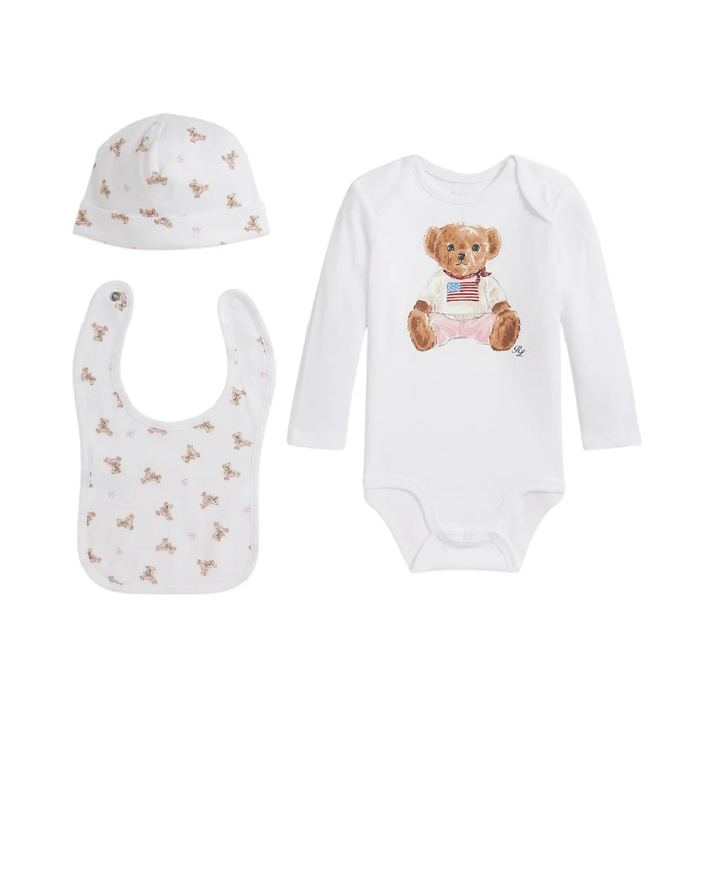 Подарунковий набір, дитячий боді з бавовни Polo Ralph Lauren Kids 310981226001, білий колір • Купити в інтернет-магазині Kameron