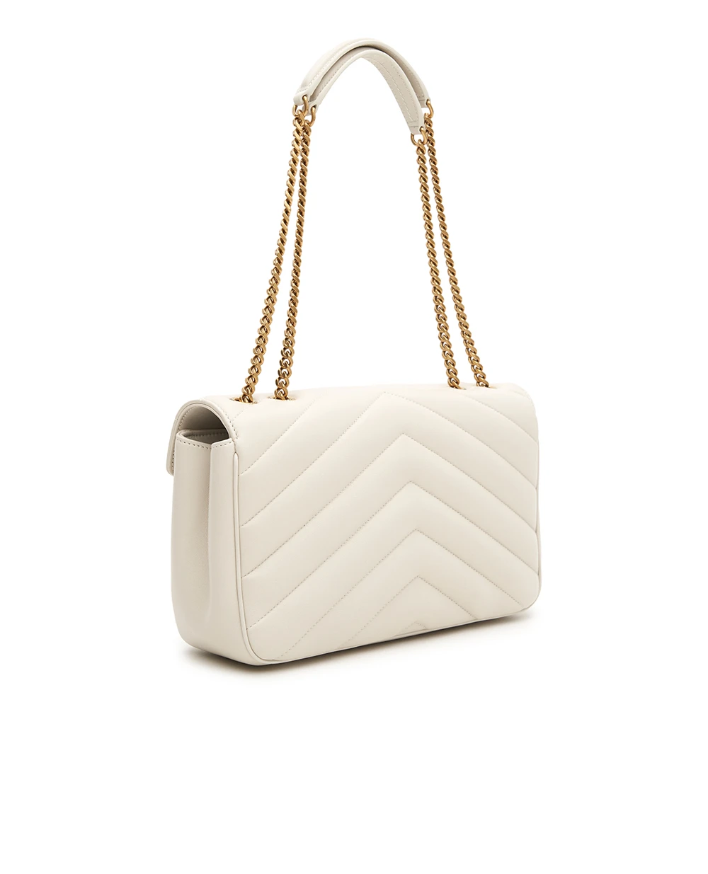 Сумка из кожи Loulou Medium Saint Laurent 801439-AAEAX, белый цвет • Купить в интернет-магазине Kameron