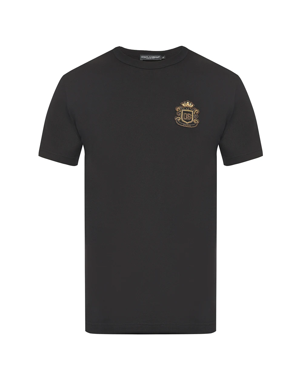Футболка з геральдичною аплікацією Dolce&Gabbana G8PT1Z-G7PZU, чорний колір • Купити в інтернет-магазині Kameron