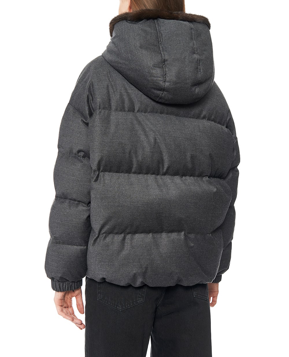 Куртка з рукавичками Yves Salomon 26WYV05966WO2W, сірий колір • Купити в інтернет-магазині Kameron