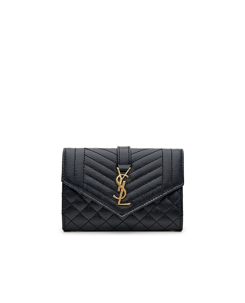 Шкіряний гаманець Saint Laurent 651026-BOW91, чорний колір • Купити в інтернет-магазині Kameron