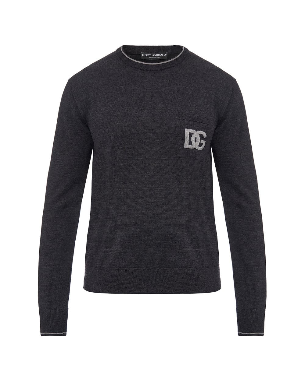 Свитшот из шерсти Dolce&Gabbana GXX28T-JDVCT, серый цвет • Купить в интернет-магазине Kameron