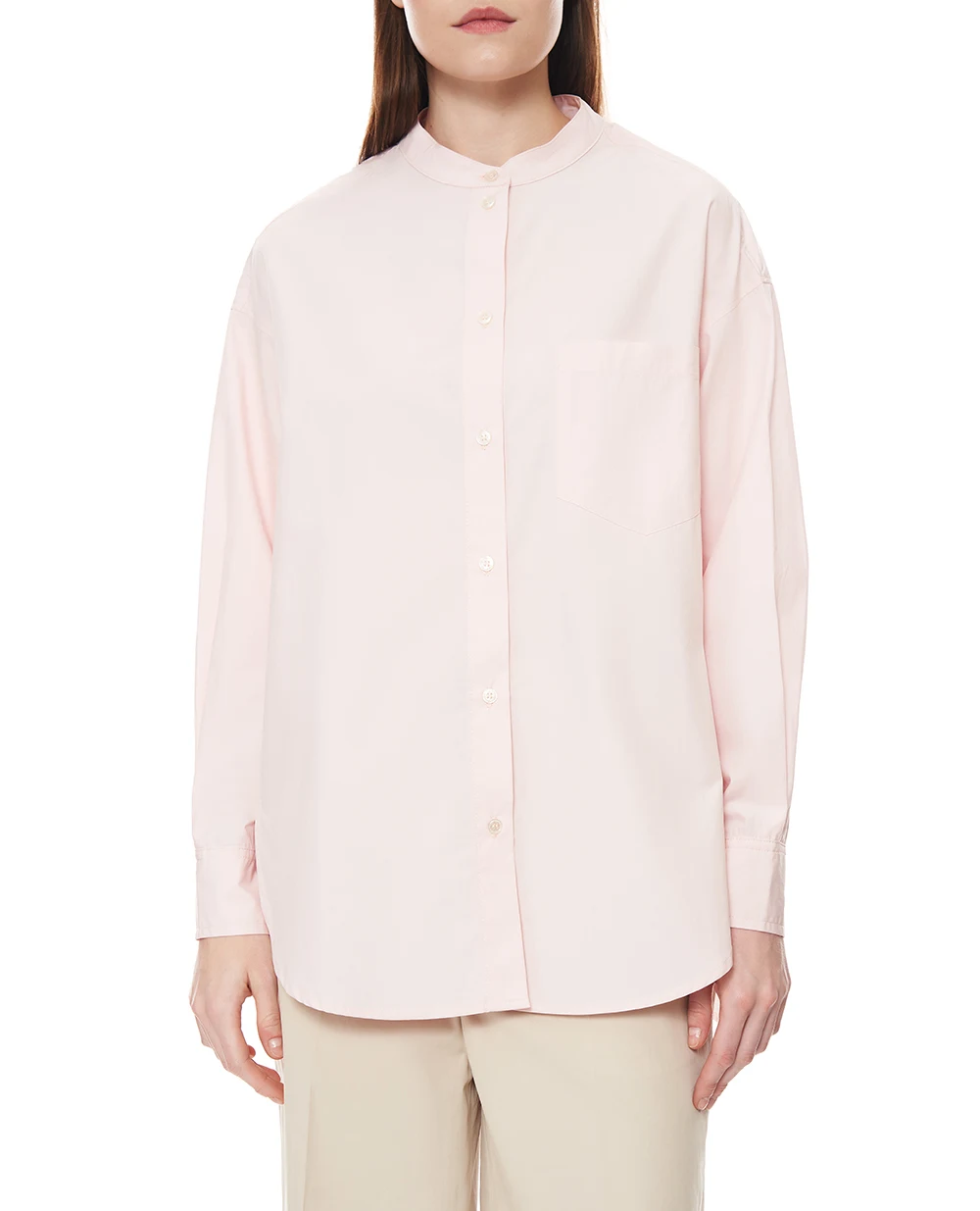 Рубашка из поплина Yves Salomon 26EYH00277COXW, розовый цвет • Купить в интернет-магазине Kameron